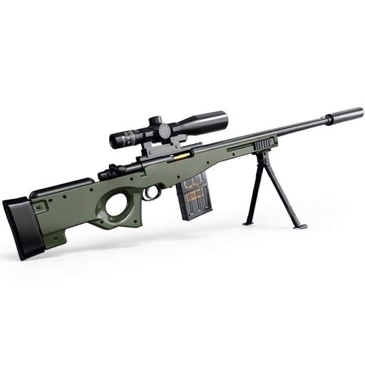 Снайперская реалистичная Винтовка AWM игрушечная детализовая 130 см AWP винтовка с глушителем на мягких шарах с гильзами и прицело (2014107)