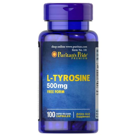 Аминокислота L-Tyrosine 500 mg, 100 капсул Puritan's Pride CL0135272 (2014231)