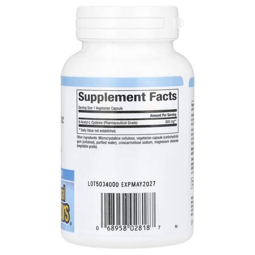 Аминокислота N-Acetyl-L-Cysteine 600 mg, 60 вегакапсул Natural Factors CL0150293 (2014242)