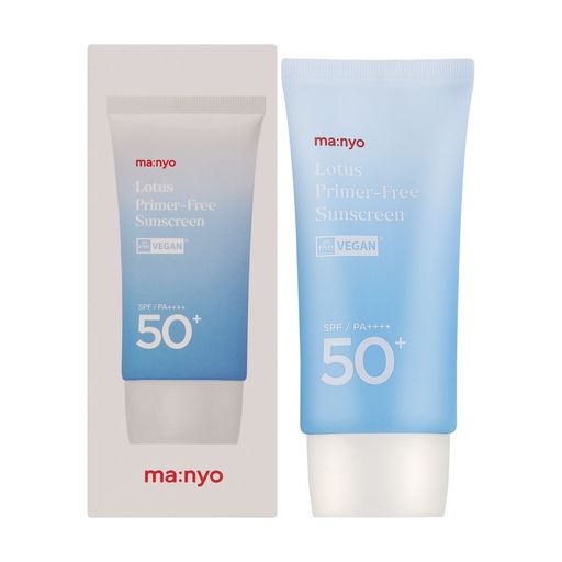 Солнцезащитный крем для лица Manyo Lotus Primer Free Sunscreen SPF 50+ PA++++ с охлаждающим эффектом, 50 мл