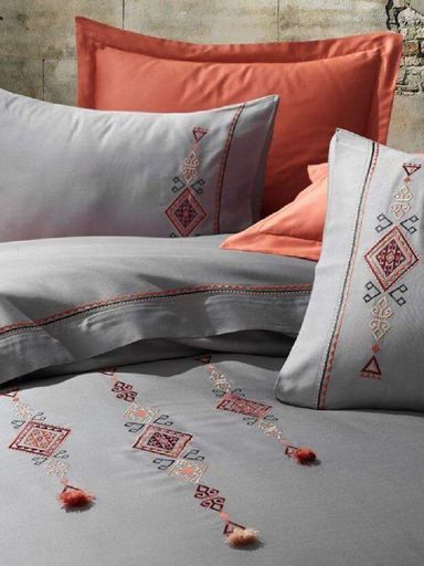 Постельное белье Tilbe Antracit с вышивкой Евро Dantela Vita CL0124069 (2016472)