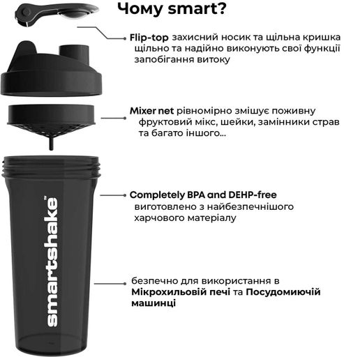 Шейкер спортивный SmartShake 1000 мл CL0049590 (2016501)