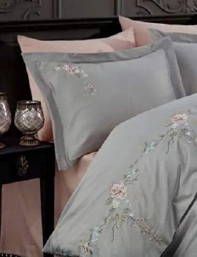 Постельное белье Ruya Grey с вышивкой Евро Dantela Vita CL0123978 (2016506)