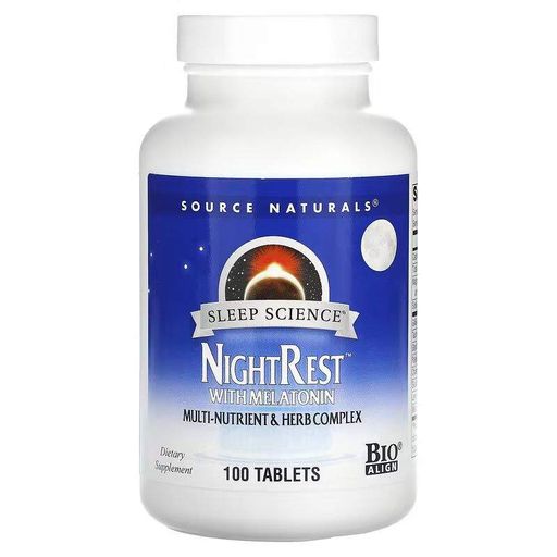 Натуральная добавка Sleep Science NightRest Melatonin, 100 таблеток Source Naturals CL0130613 (2017681)