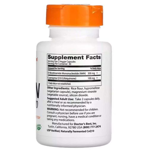 Витамины и минералы NMN + CoQ10, 60 вегакапсул Doctor's Best CL0152932 (2018387)