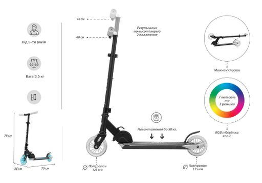 Самокат Aero RGB 2E CL0165409 (2018438)