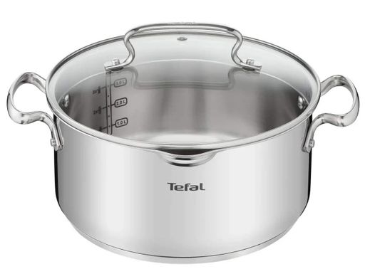 Кастрюля DUETTO+, 5л, с крышкой, нержавеющая сталь, стекло Tefal CL0182061 (2018524)