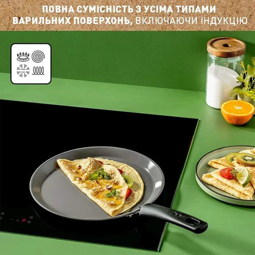 Сковорода для млинців Renewal, 25см, алюміній, бакеліт, сірий Tefal CL0181038 (2018541)