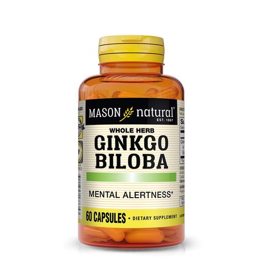 Натуральная добавка Ginkgo Biloba, 60 капсул Mason Natural CL0152110 (2018698)