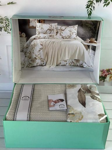 Постельное белье с вязаным пледом Bej Romeo Home CL0184745 (2019006)