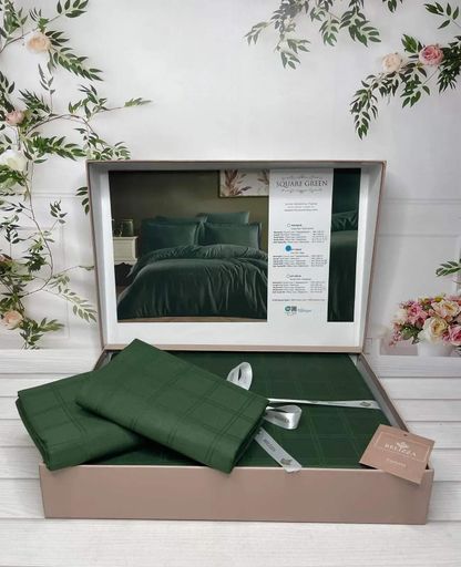 Постельное белье Belizza Square Green Жаккард Romeo Home CL0185464 (2019645)