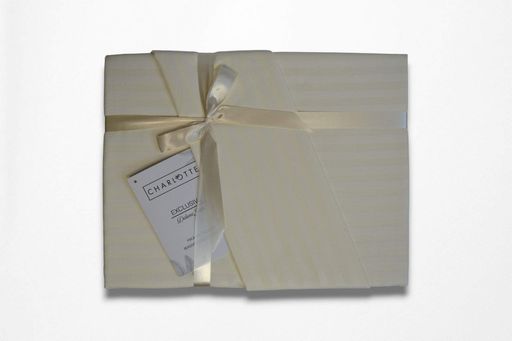 Постельное белье Charlotte Cream Сатин-Stripe / простыня на резинке 180x200см Cotton Shine CL0185421 (2019892)