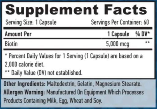Haya Labs Biotin 5000 мкг 60 капс (2019935)