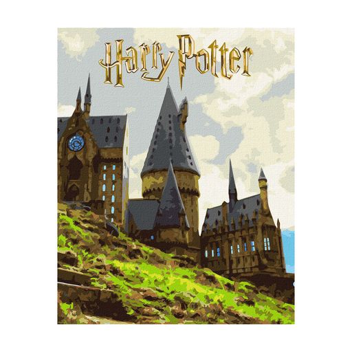 Картина по номерам Ideyka Harry Potter: Пейзаж Хогвартса с красками металлик, 40*50 см (KHO5232)