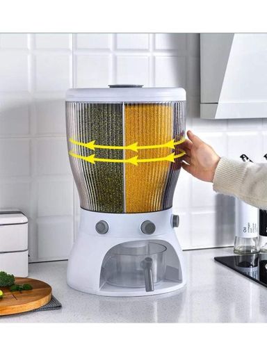 Белый Диспенсер для круп вращающийся с дозатором (2020218)