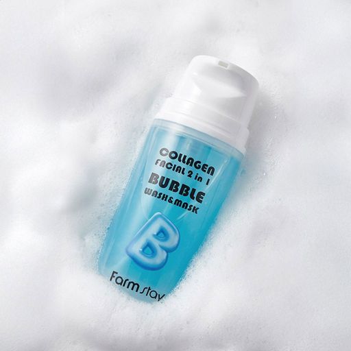 Пузырьковое средство-маска для умывания FarmStay Collagen Facial 2 In 1 Bubble Wash & Mask с коллагеном, 100 мл