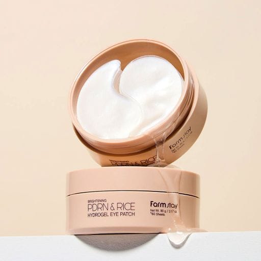 Гідрогелеві патчі для шкіри навколо очей FarmStay Brightening PDRN & Rice Hydrogel Eye Patch з PDRN та рисом, 90 г, 60 шт