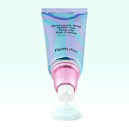 Тонирующий солнцезащитный крем для лица FarmStay Hyaluronic Acid Water Tox Tone-Up Sun Cream, SPF 50+/PA++++, с гиалуроновой кислотой, 60 г