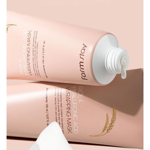 Маска-плівка для обличчя FarmStay Rice & Hyaluronic Acid Wrapping Mask з рисом та гіалуроновою кислотою, 150 мл
