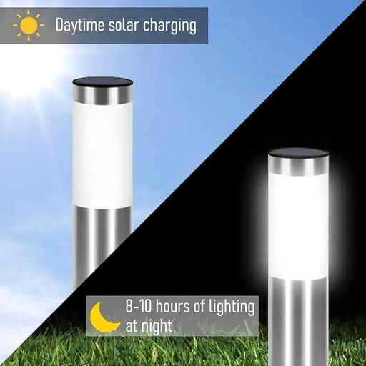Светильники для газона Warm Solar Pillar Light / Светодиодный светильник на солнечной батарее / Уличные фонари-столбики Solar 2 шт (2020362)