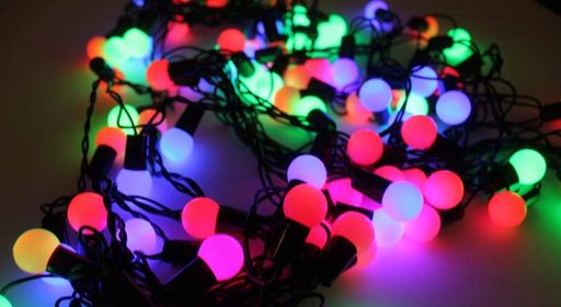 Гирлянда матовый шарик 28LED 5м (флеш) 10мм, Новогодняя бахрама, Светодиодная гирлянда, Уличная гирлянда (2020490)