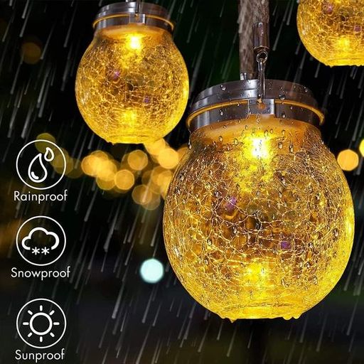 Декоративный хрустальный стеклянный LED шар для террасы / Садовый фонарь на солнечной батарее garden light jar (2020529)