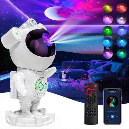 Ночник проектор звездного неба Астронавт с Bluetooth колонкой Sky Star Astronaut Bambi ZZ-202 (2020665)
