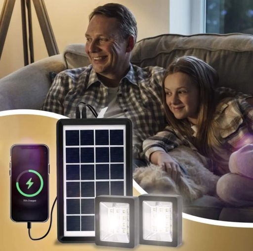 Портативная солнечная система EP-05 3в1 6v3w, Led лампы х2, powerbank (2020829)