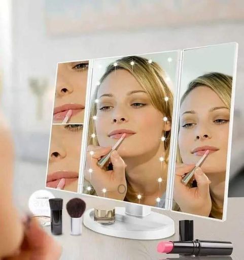 Зеркало тройное для макияжа Superstar Magnifying Mirror с LED-подсветкой прямоугольное с увеличением (2020948)