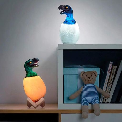 Детский светильник SUNROZ 3D Dinosaur Lamp лампа-ночник "Динозаврик в яйце" с пультом ДУ (2020981)