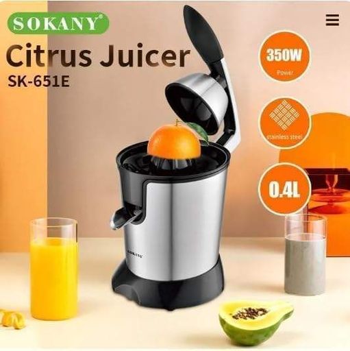 Соковыжималка для цитрусовых Sokany из нержавеющей стали 400 мл 350 Вт JE-651E серебристо-черная (2020993)