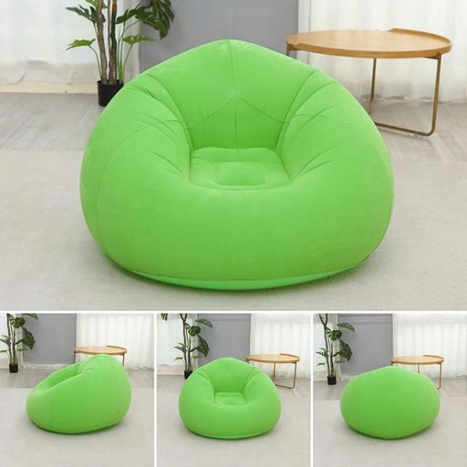 Надувное кресло-пуф Inflatable Sofa / Надувное кресло-мешок 110×110×85 см Зеленый (2021093)