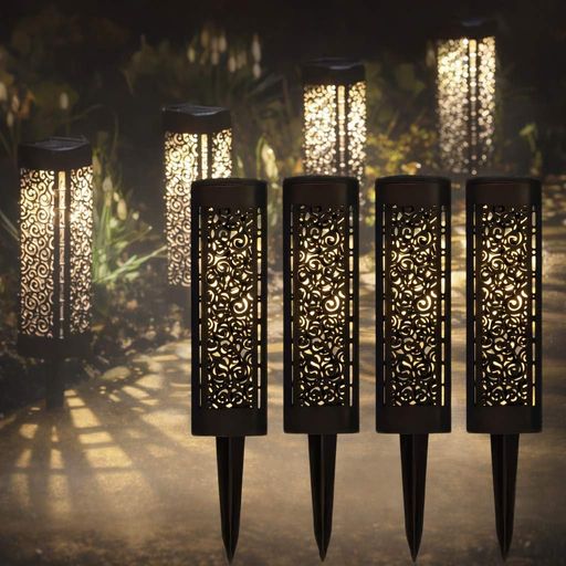 Уличный садовый ажурный светильник / Садовый фонарь на солнечной батарее garden light 4шт (2021130)