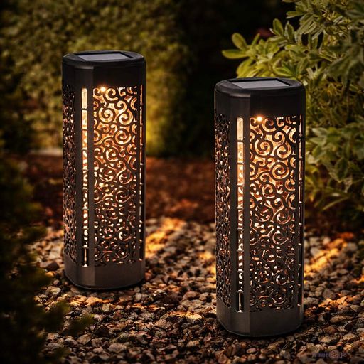 Уличный садовый ажурный светильник / Садовый фонарь на солнечной батарее garden light 4шт (2021130)