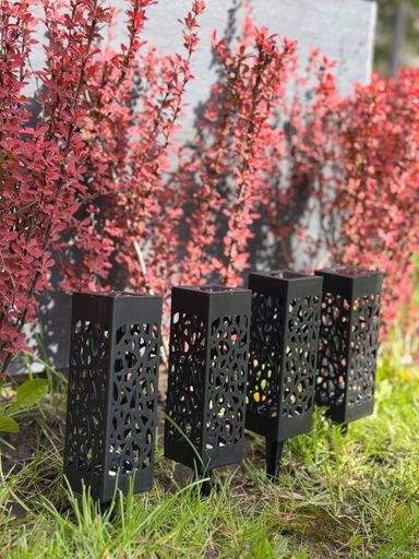 Уличный садовый ажурный светильник / Садовый фонарь на солнечной батарее garden light 4шт (2021130)