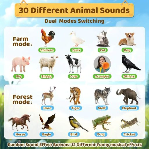Детская интерактивная игрушка Горн со звуками животных Animal Caller Горн с имитацией 30 звуков животных (2021406)
