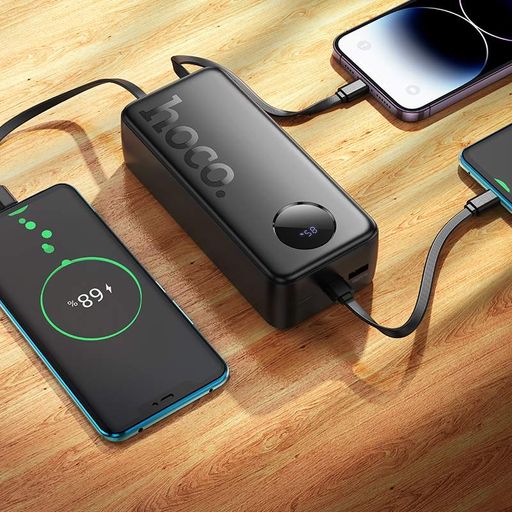 Внешний аккумулятор HOCO J132B Sabio 22.5W+PD20W fully compatible power bank with 3 cables(30000mAh) Black (2021436)