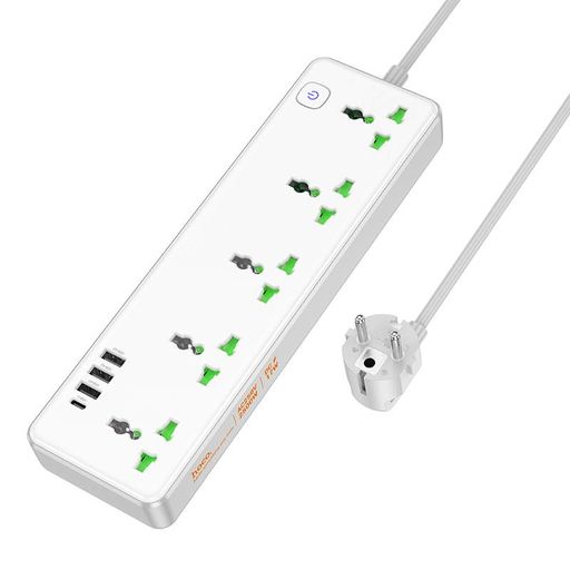 Мережевий подовжувач HOCO  AC13A Talento 5-position socket(1C3A) (1,5 m) White (2021513)