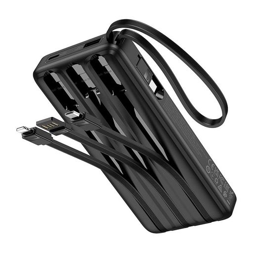 Зовнішній акумулятор HOCO J146 Night tide power bank with 4 cables (10000mAh) Black (2021643)