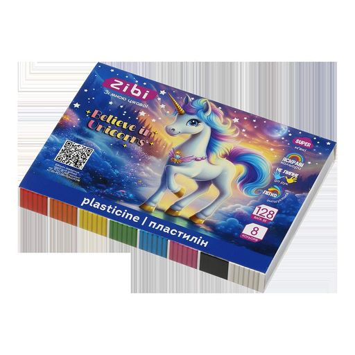 Пластилин 8 цветов ZiBi Unicorn 128г (ZB.6280) (2021658)