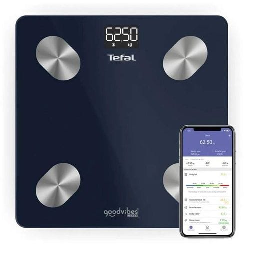 Ваги Tefal підлогові Goodvibes Life+, 180кг, Bluetooth, AAAx3 в комплекті, скло, синій (2021663)