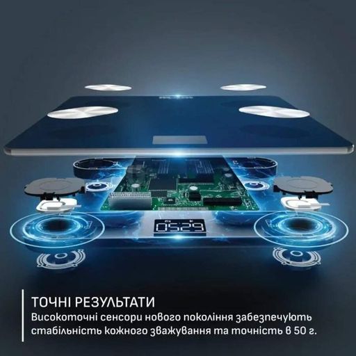 Ваги Tefal підлогові Goodvibes Life+, 180кг, Bluetooth, AAAx3 в комплекті, скло, синій (2021663)