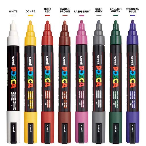 Набор маркеров UNI Posca PC-5M Dark Color 1.8-2.5мм 8шт (PC-5M DARK COLOR 8C) (2021722)