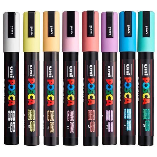 Набор маркеров UNI Posca PC-5M Soft Color 1.8-2.5мм 8шт (PC-5M SOFT COLOR 8C) (2021723)