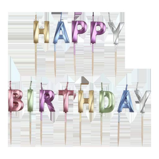 Набор свечей Buromax Happy birthday c деревянным держателем ассорти (BM.98002) (2022058)