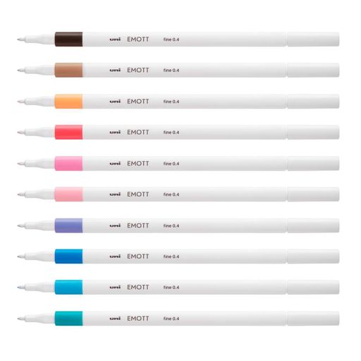 Набор лайнеров Uni Emott Pastel Color Soft 0.4мм Ассорти цветов 10шт (PEM-SY/10C.02SPC) (2023098)