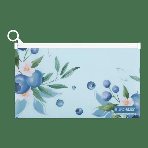Папка-конверт на zip-молнии Buromax Blueberry Arabeski DL полупрозрачная (BM.3949-17) (2023402)