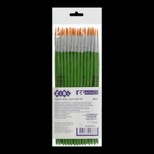 Кисть круглая №3 ZiBi из синтетики Smart Line (ZB.6943SR-3) (2023868)