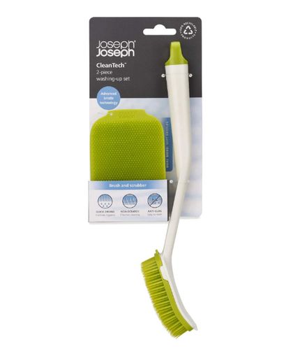 Набор щетка и скребок для очистки Joseph Joseph CLEANTECH, 10,9x7,4x2,4 см, зеленый (85160) (2024751)
