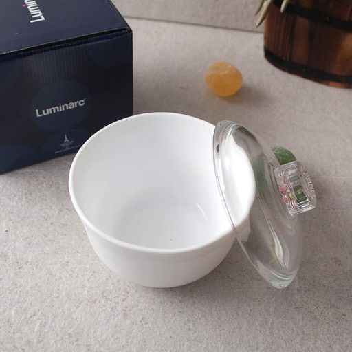 Сахарница белая с прозрачной крышкой 110 мм Luminarc Essence (P4333) (2025113)